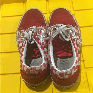 Vans Red and White Checkered Sneakers